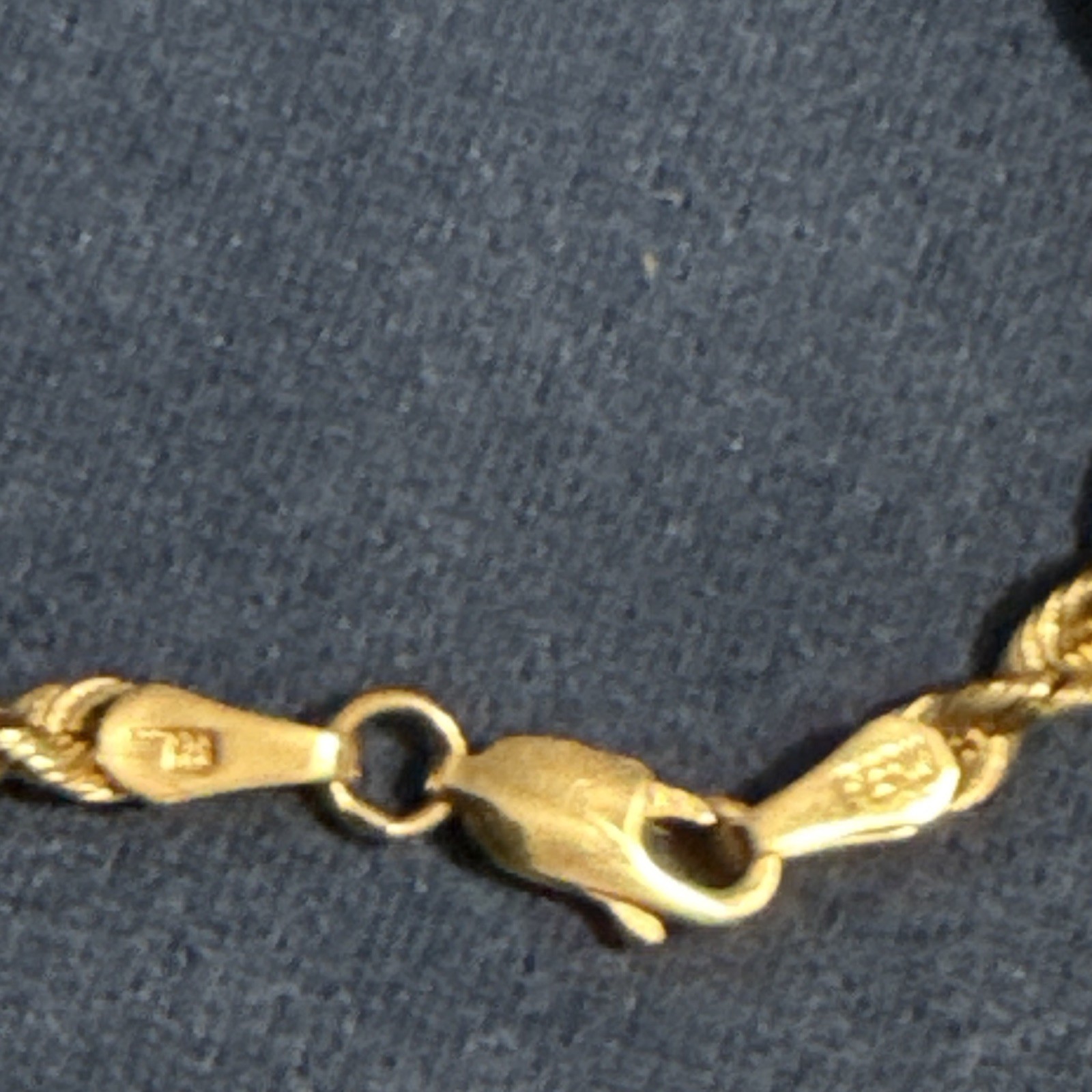 14k Yellow Gold Rope Chain Necklace 22 in Lobster Clasp, No Stone