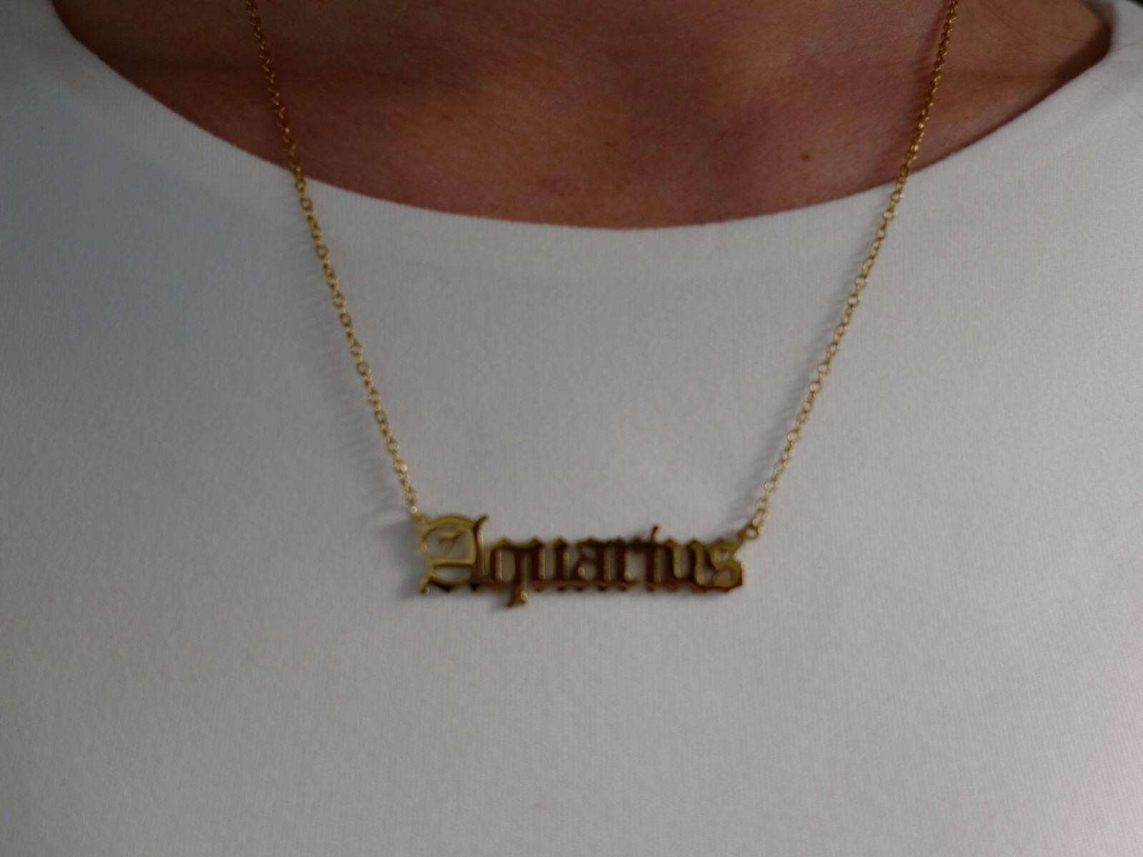 BEST SELLER HOROSCOPE TIKTOK JEWELLERY: Star Sign Retro 18K Gold Zodiac Necklace