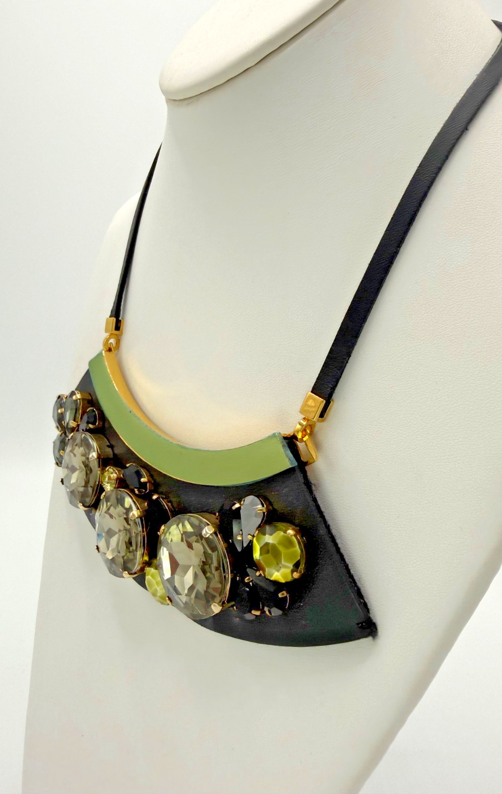 MARNI Strass Necklace with Black & Grey Crystals , COSUELO CASTIGLIONI Era VTG
