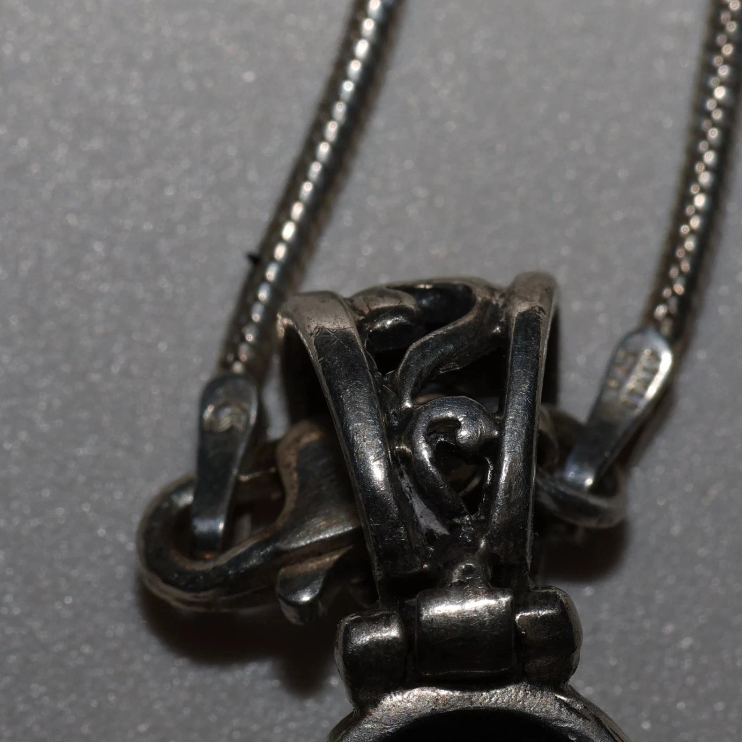Vintage Sterling Silver Cross Pendant Necklace 925 Italy Snake Chain 16 Inch