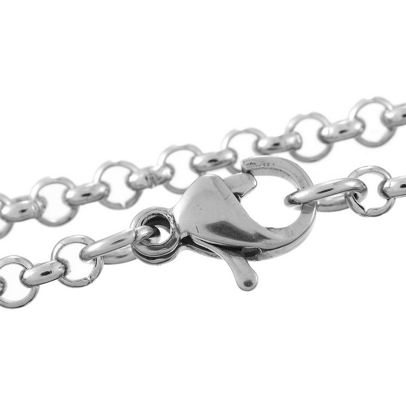 Stainless Steel Chain Silver Link Cable Chain With Lobster Clasp appr 26in 65cm