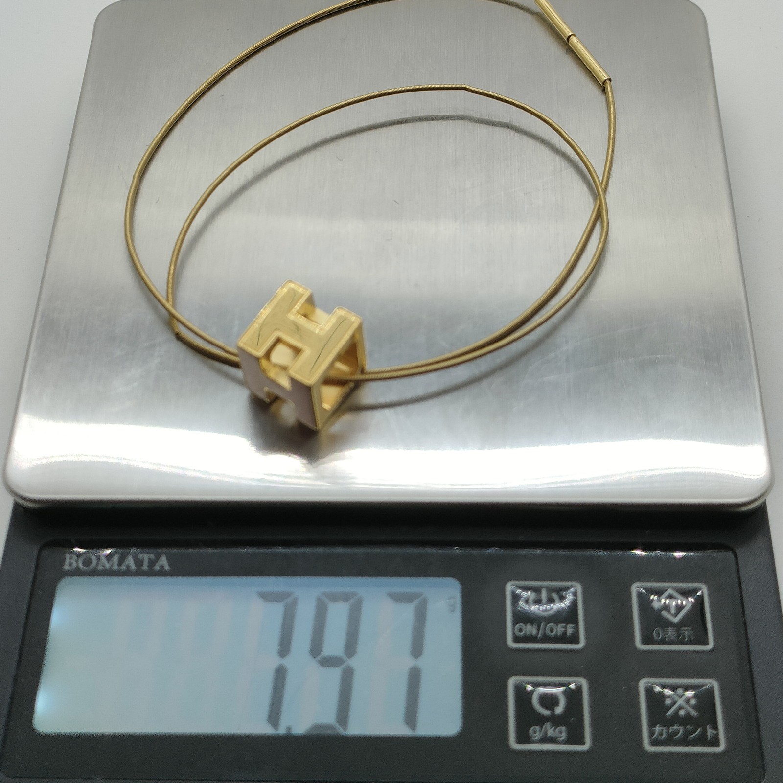 Hermes Necklace H cube Stainless steel 2334836