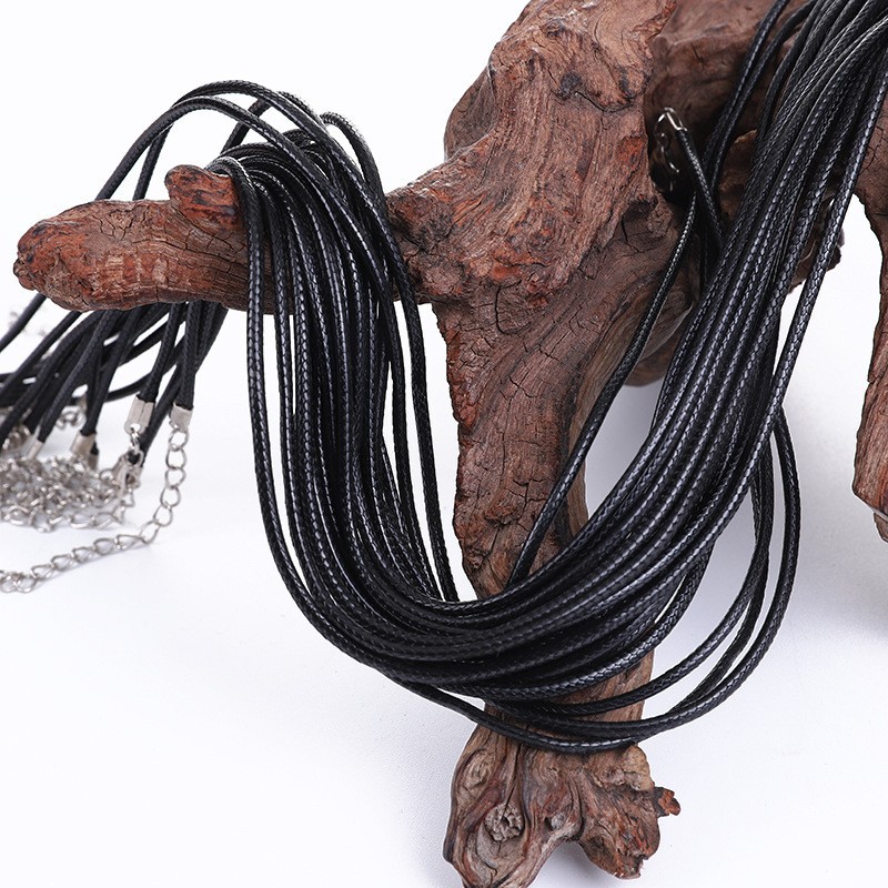 10/20/50pcs Black Waxed Cotton Necklace Cords 1.5mm/2mm 18″ For Pendant Necklace
