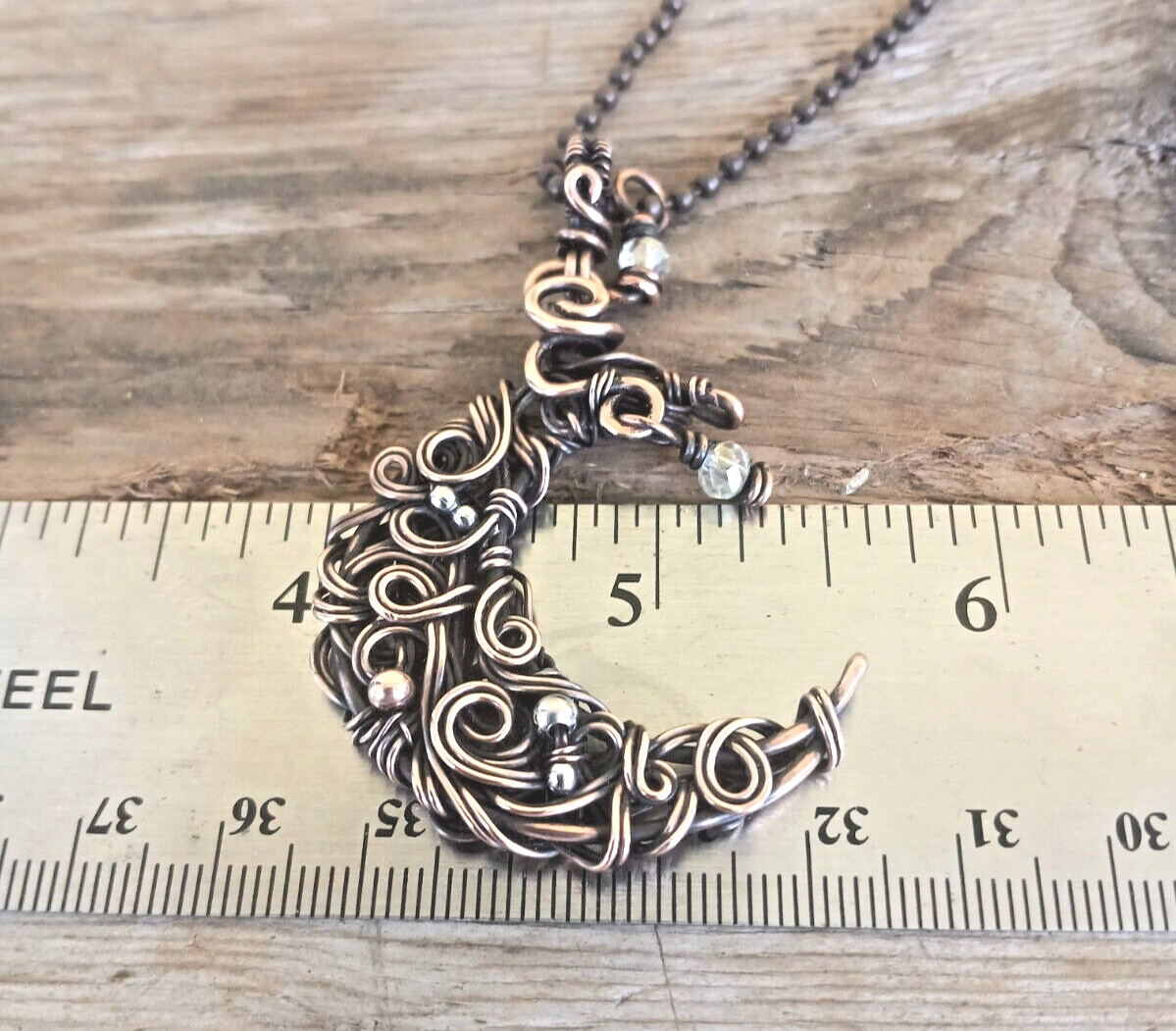Mystical Crescent Moon Necklace 20″ Chain~ Womanhood, Intuitiveness, Empowerment
