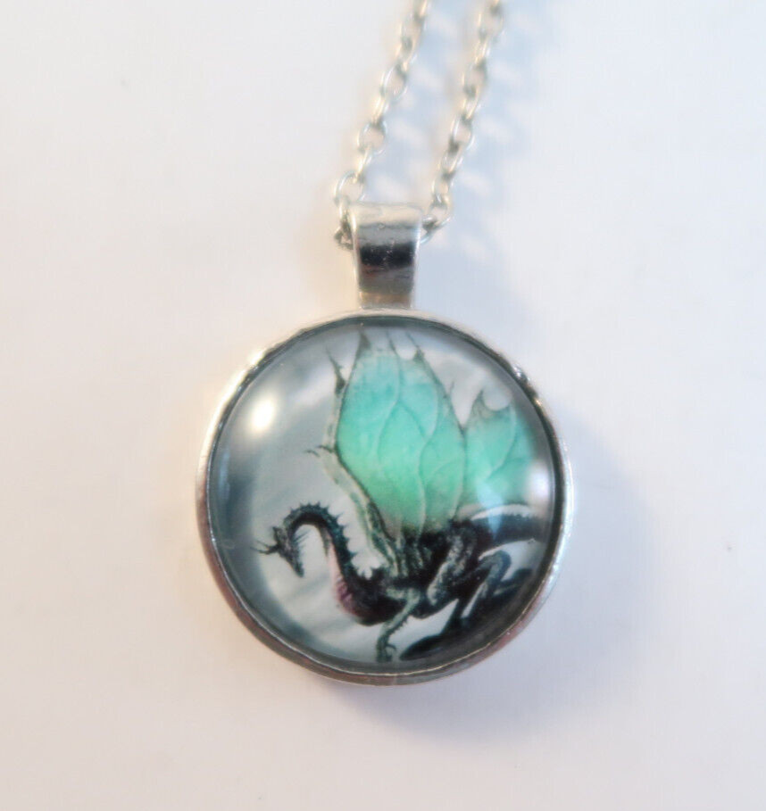 Dragon Fantasy Themed Silver Necklace – Unisex Adult Clothing Accessory Pendant