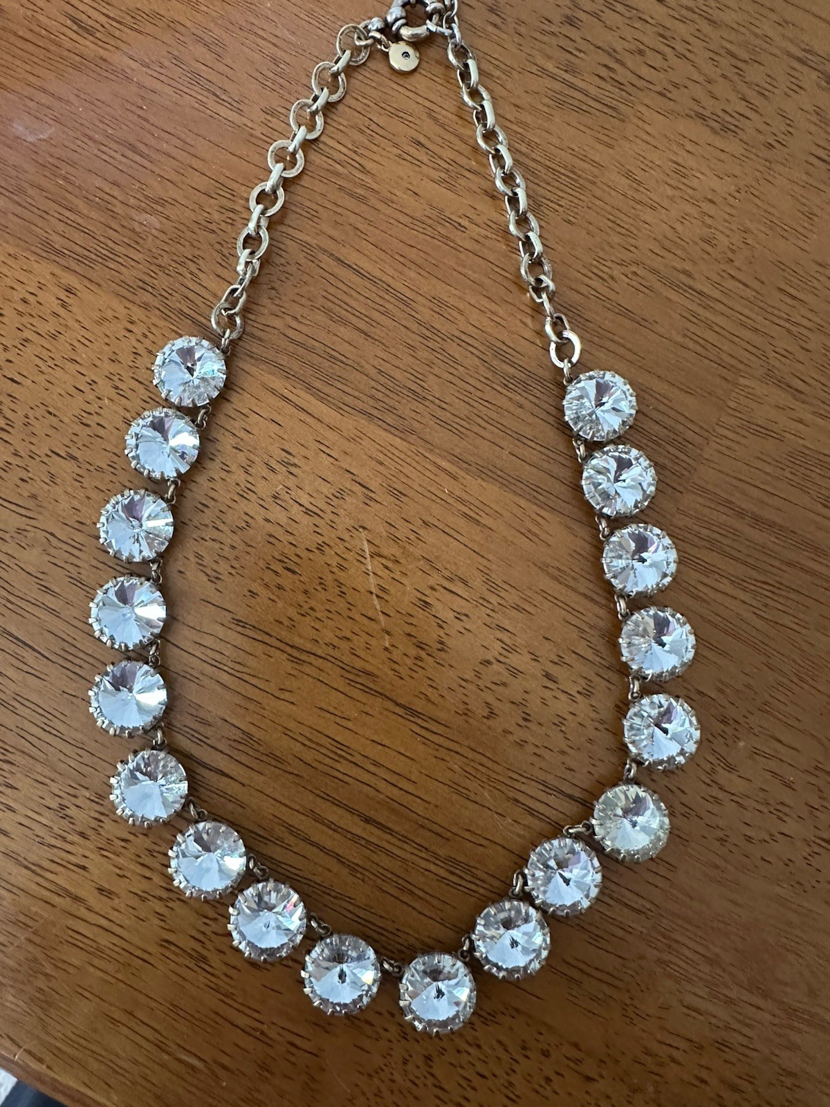 J Crew Brulee Necklace Aurora Borealis Rhinestones Sparkly Crystals Gold Tone