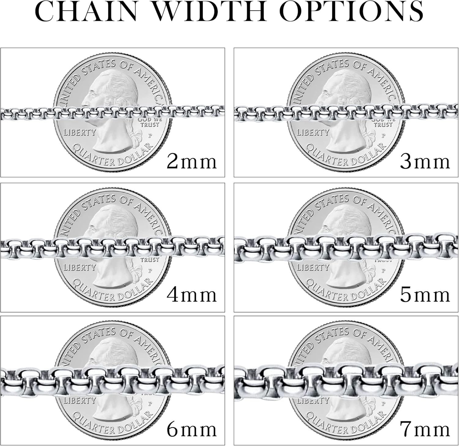 Durable Polished Square Rolo Chain Necklace with Lobster Clasp – Unisex Style