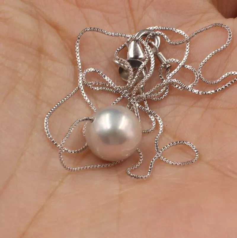 9-10 mm South Sea Purple Pearls Necklace Pendant 925S 18inch Luxury Flawless