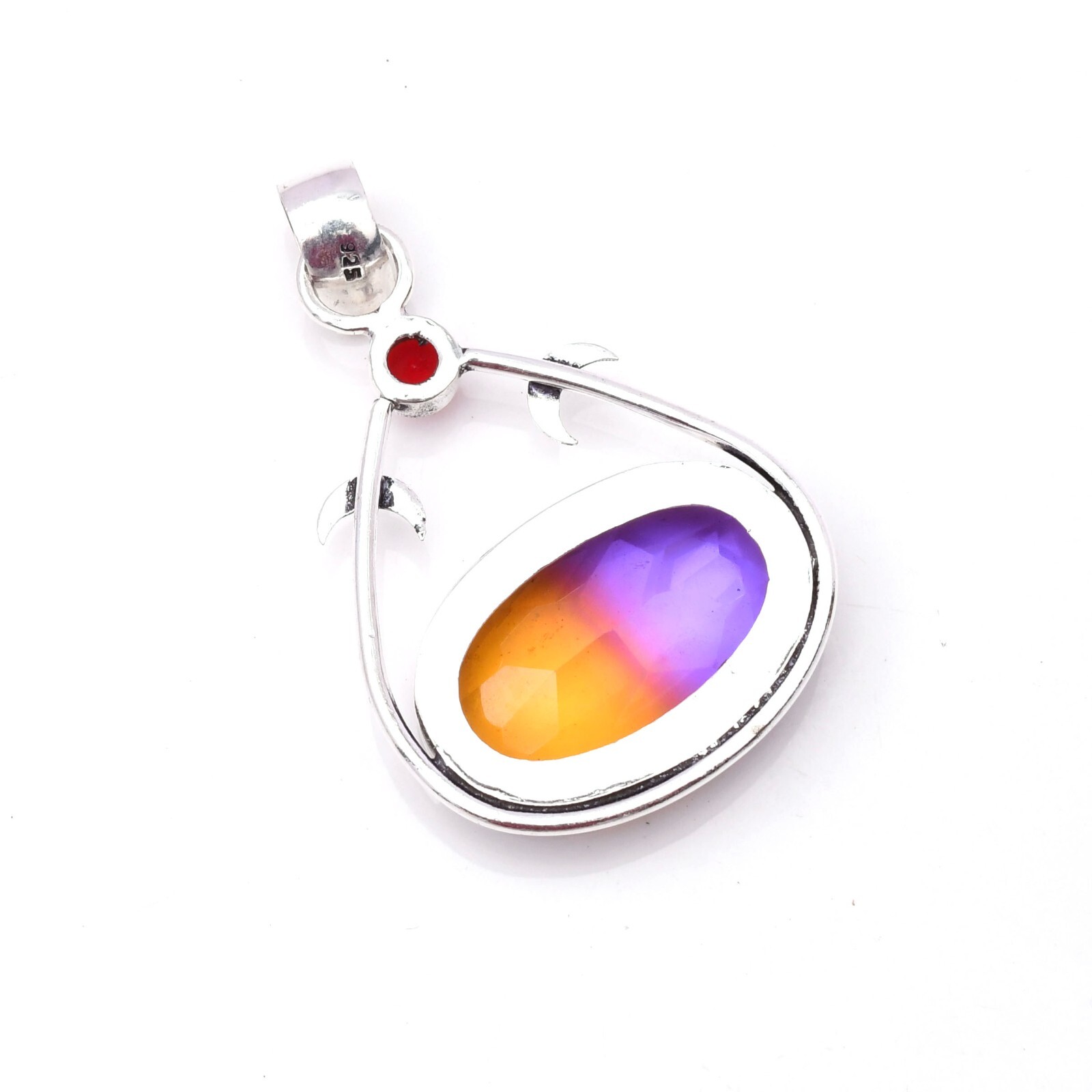 Bi Color Tourmaline Gemstone 925 Sterling Silver Handmade Jewelry Pendant 2.05″