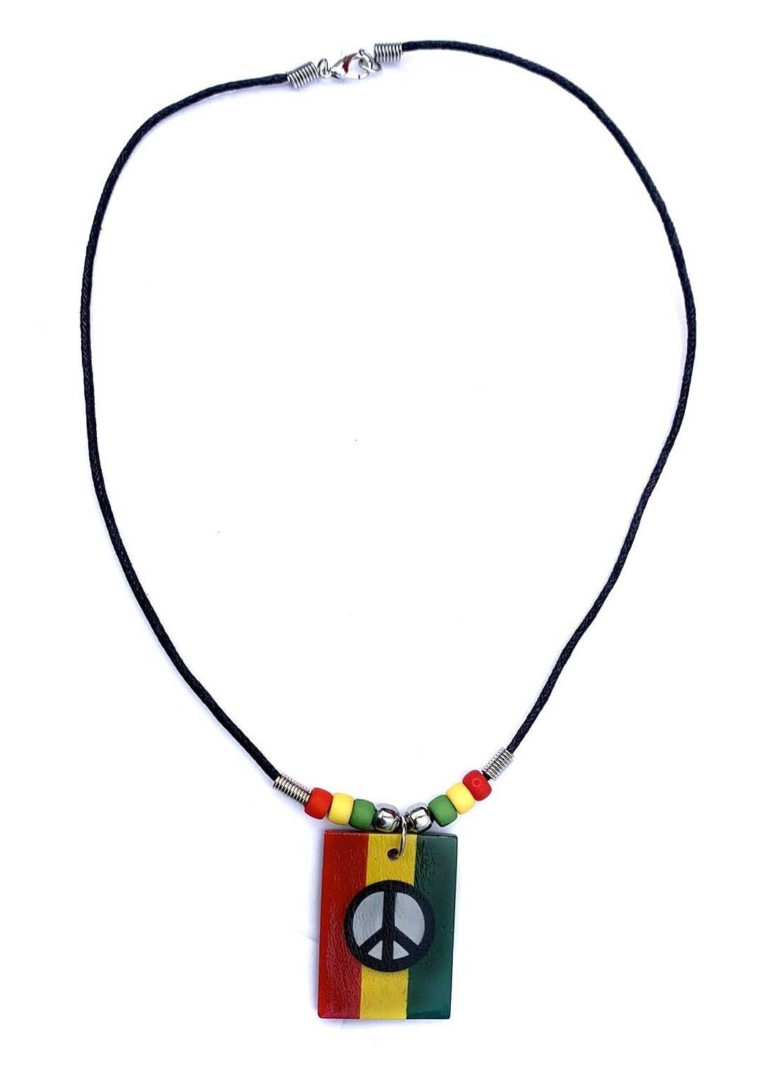 Black Cord Peace Sign Style Rasta One Love Jamaica Reggae Irie Roots 18″