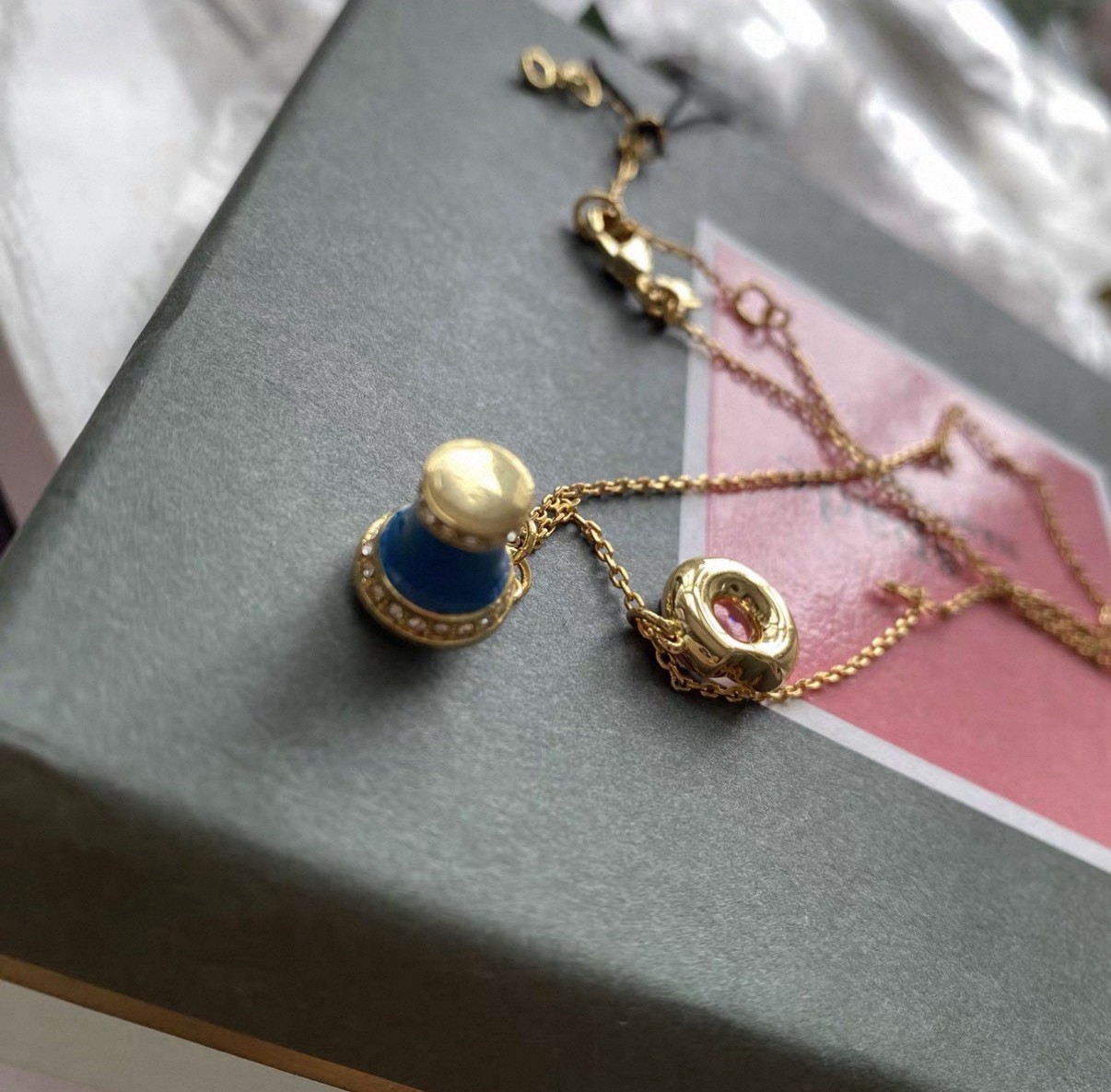 Kate Spade Coffee Break Donut And Coffee Cup Charm Pendant Necklace. New
