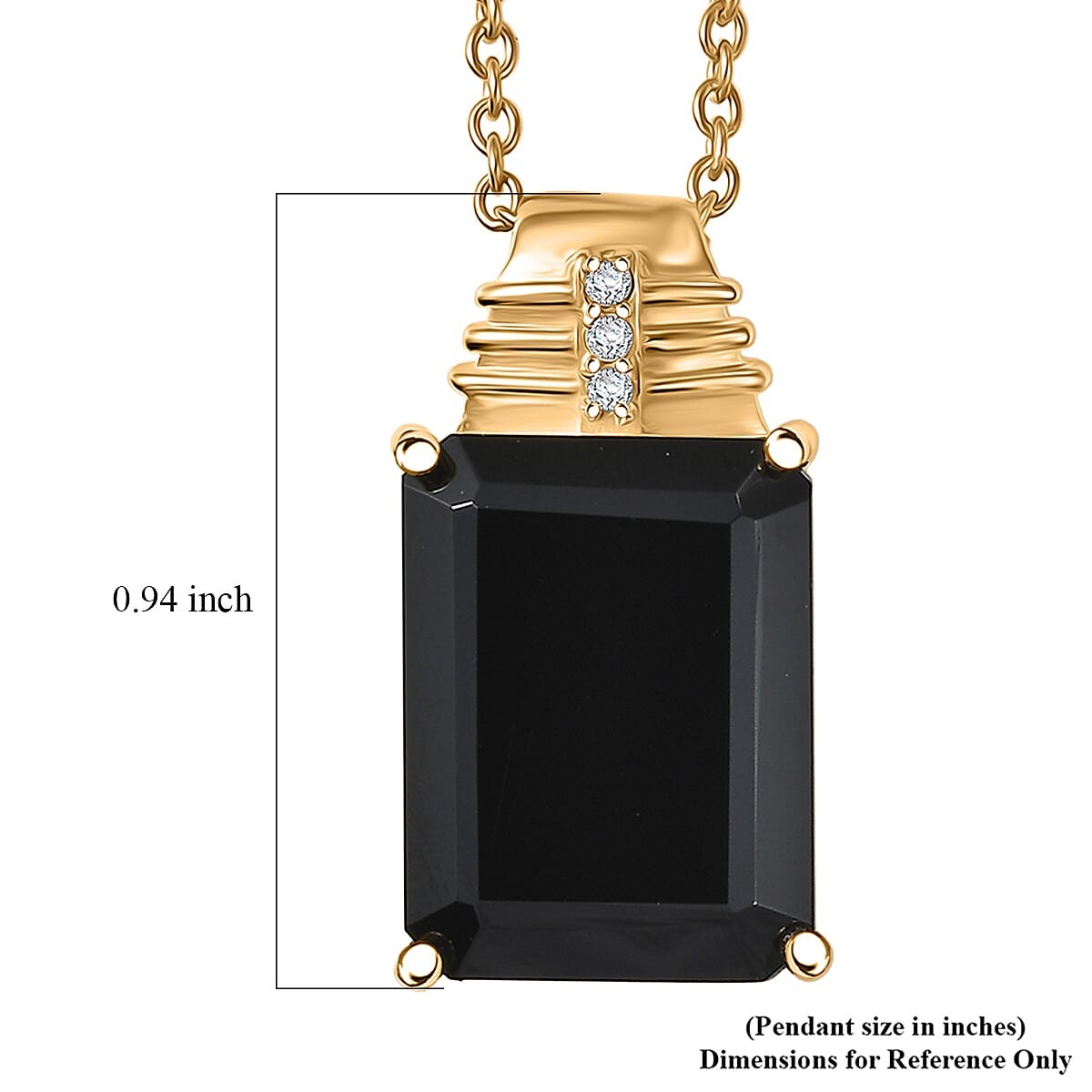 White Zircon 16.60 ctw 18K Gold ION Plated Gold Stainless Steel Necklace 20 In