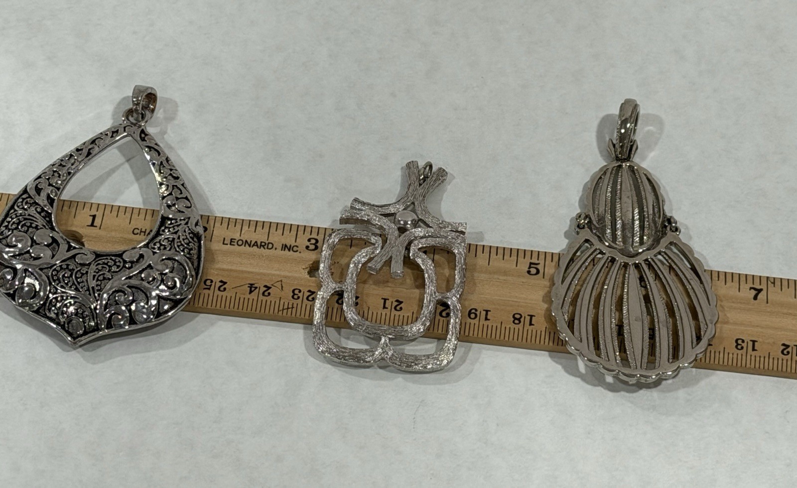 Vintage Silver Tone Pendant Lot of 3 Individual Medium Size Boho Chic Style