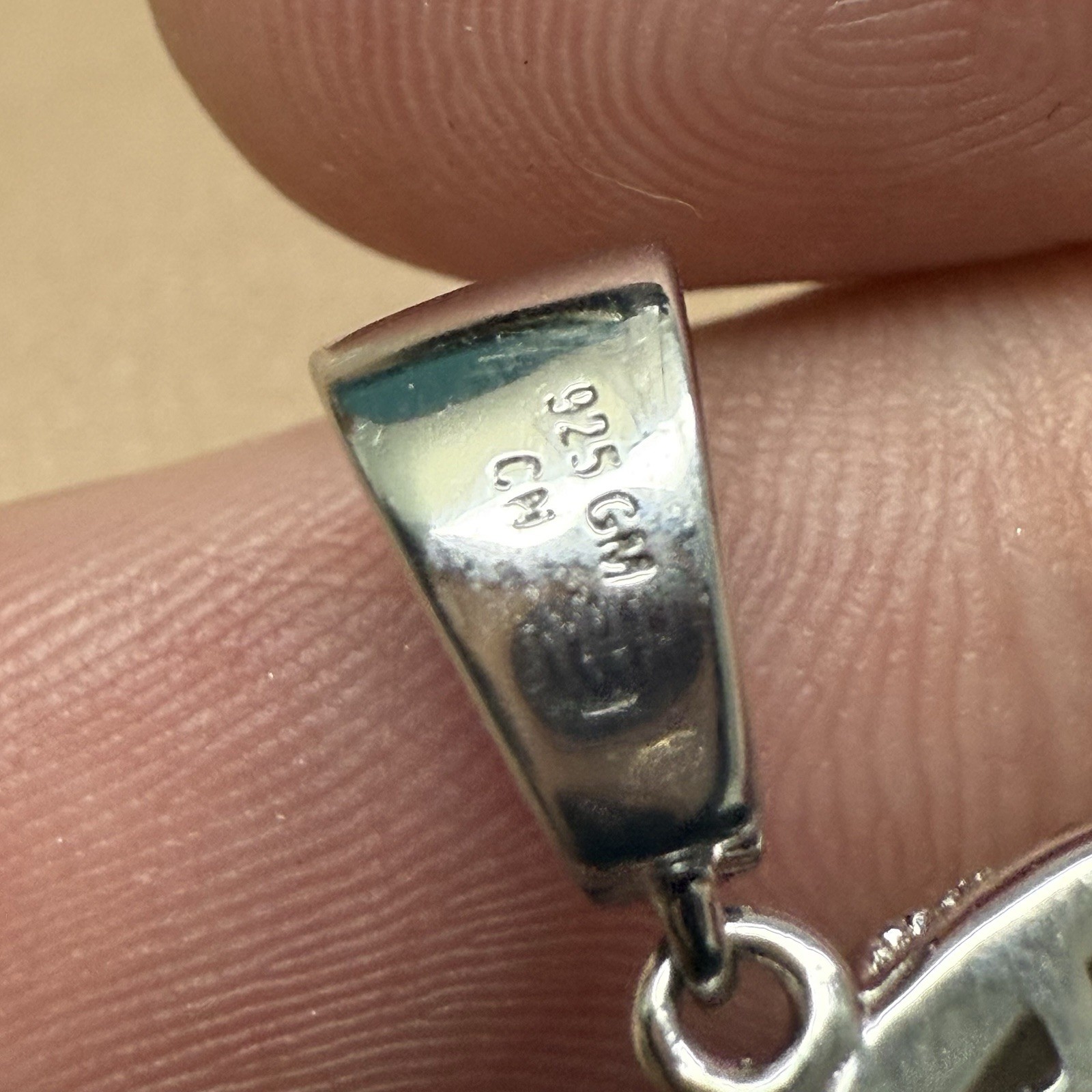 925 Sterling silver CZ Hoop Basketball Pendant 4.4mm Bail