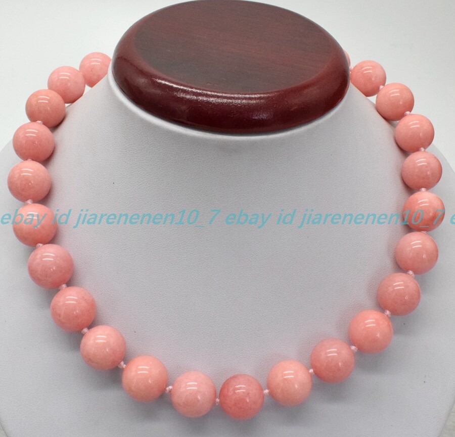 Huge Natural 12/14mm Pink Rhodochrosite Gemstone Round Beads Necklace 16-28in