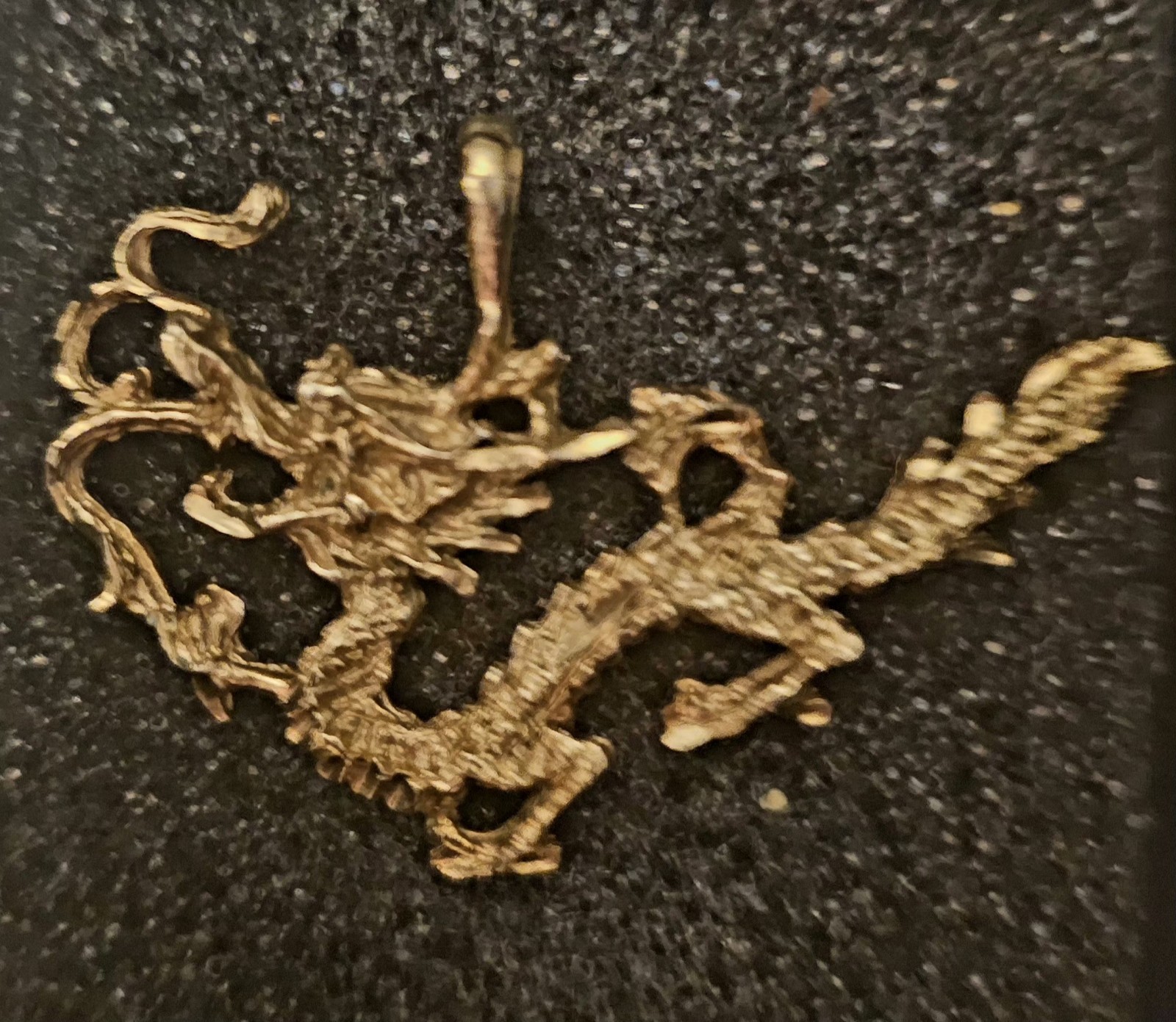Gold Tone Metal Dragon Charm Pendant, Asymmetrical, No Stone, Animals Theme