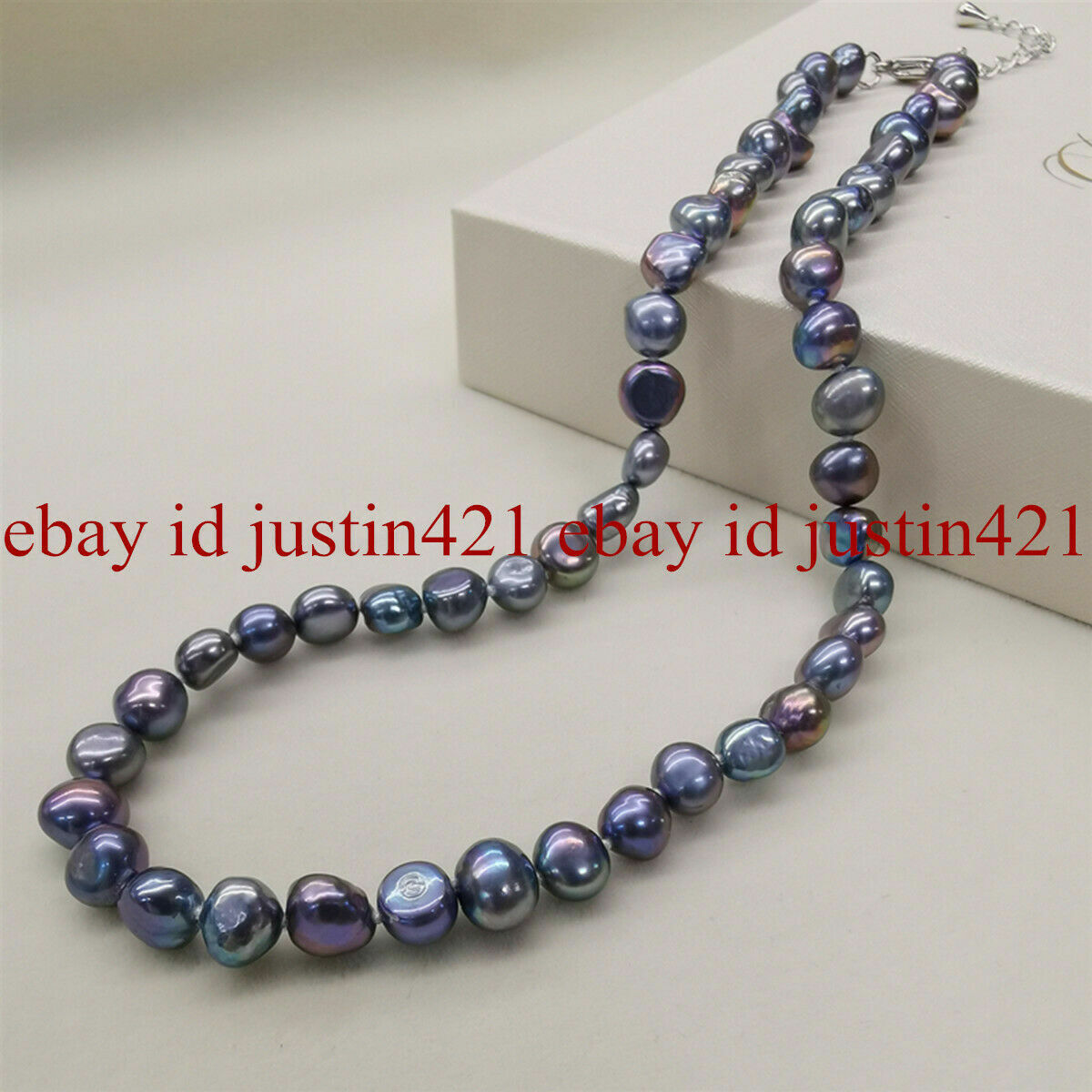 Real 8-9mm White Pink Purple Black Freshwater Baroque Pearl Necklace 16-36”