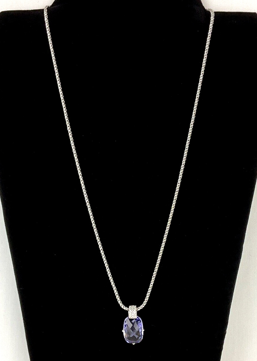 Swarovski Necklace Earrings Silver Tone w Amethyst & Crystal Accents Accent Swan