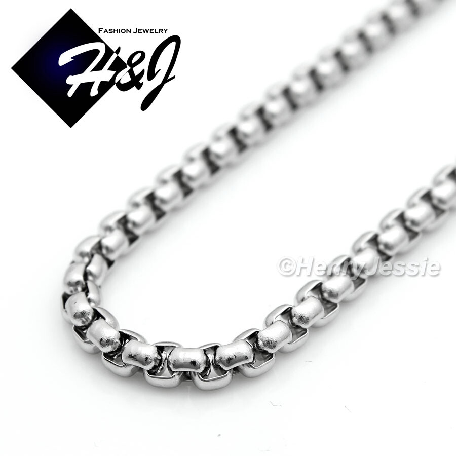 18″-36″MEN Stainless Steel 3mm Silver Box Chain SHADOW Cartoon Pendant*P153