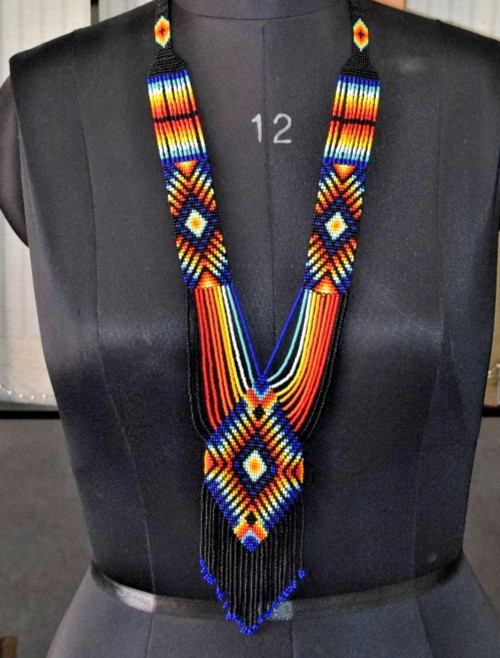 Handmade Necklace Seed Bead Boho American Style Nativ Beaded Multi Strand Gifts