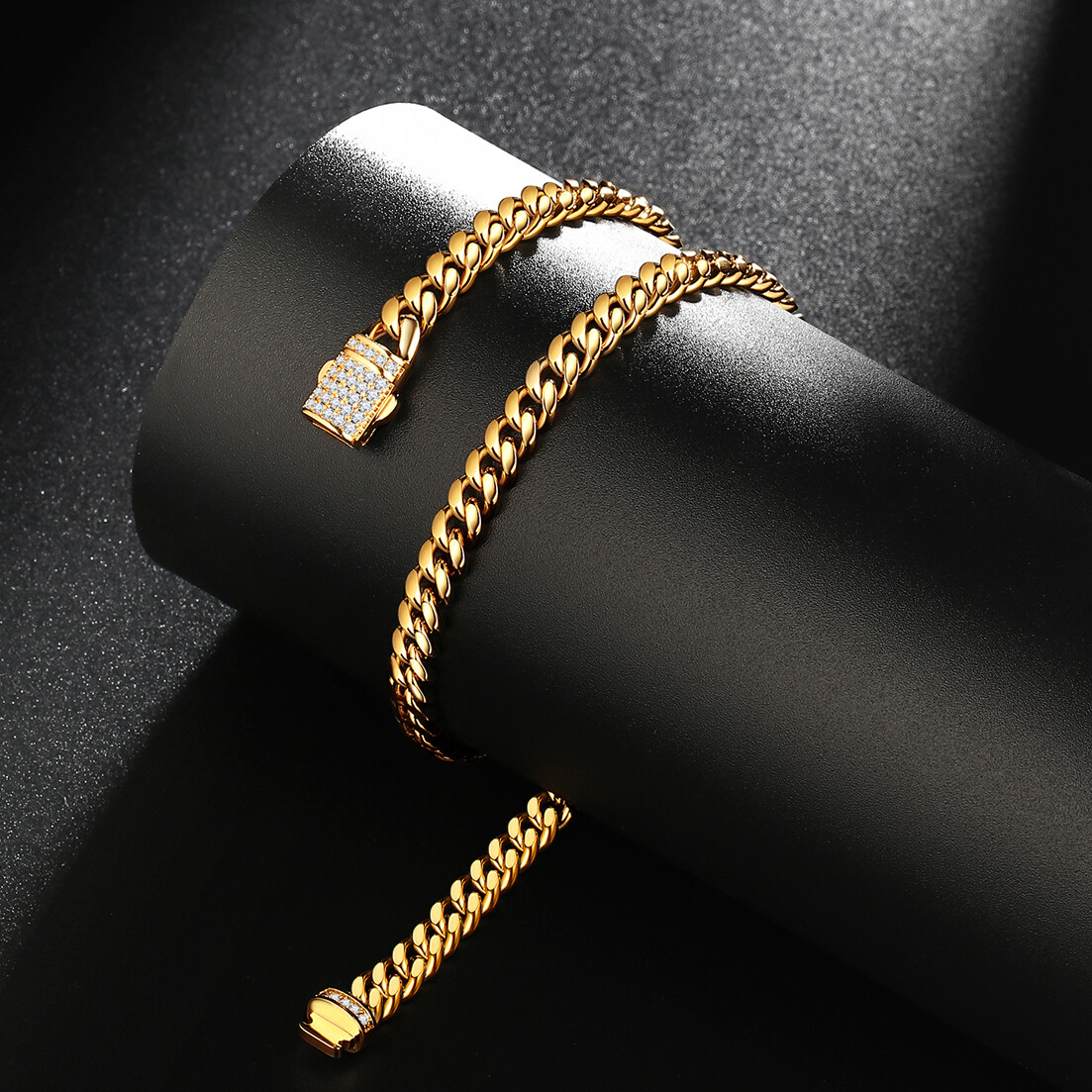 6mm-14mm Mens Miami Cuban Link Chain SOLID Stainless Steel Necklace or Bracelet