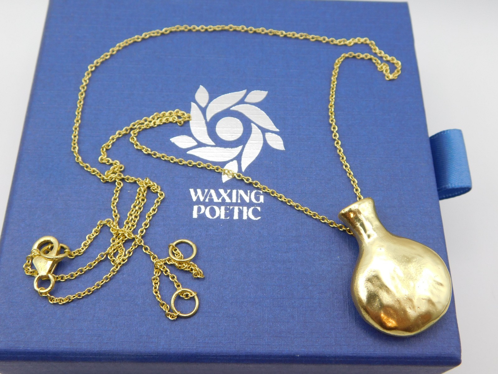 Waxing Poetic Brass Amphora Vase Necklace 20-24″