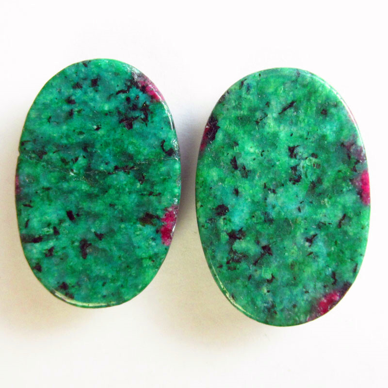 5Pcs 30x20x7mm Ruby In Fuchsite Oval Cab Cabochon B67761