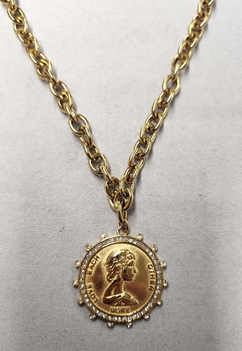 Chansuttpearls 18K Gold Plated Small Coin Necklace 16″+2″