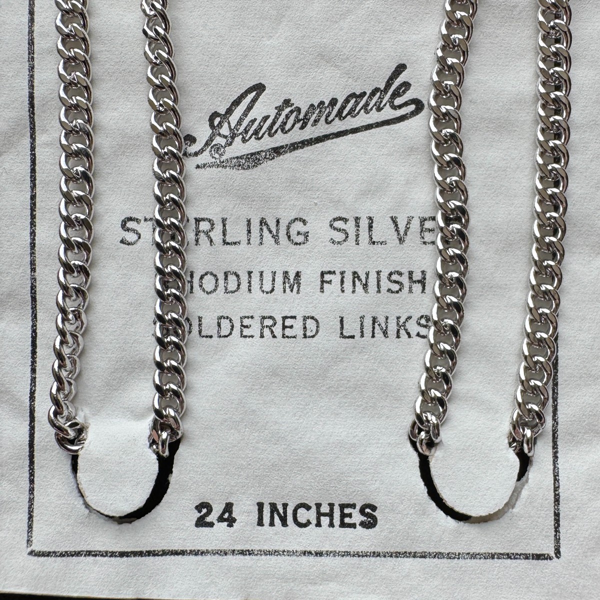 NEW 2 mm/24″ Sterling Silver Rhodium Finish CHAIN SOLDERED LINKS ch13
