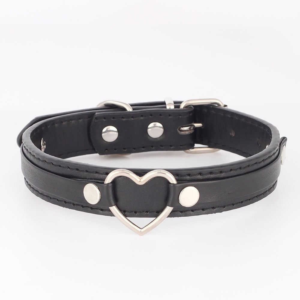 SEX WIFE Choker DIY BDSM Gift Necklace Heart Custom Collar Chain Metal Leash S4