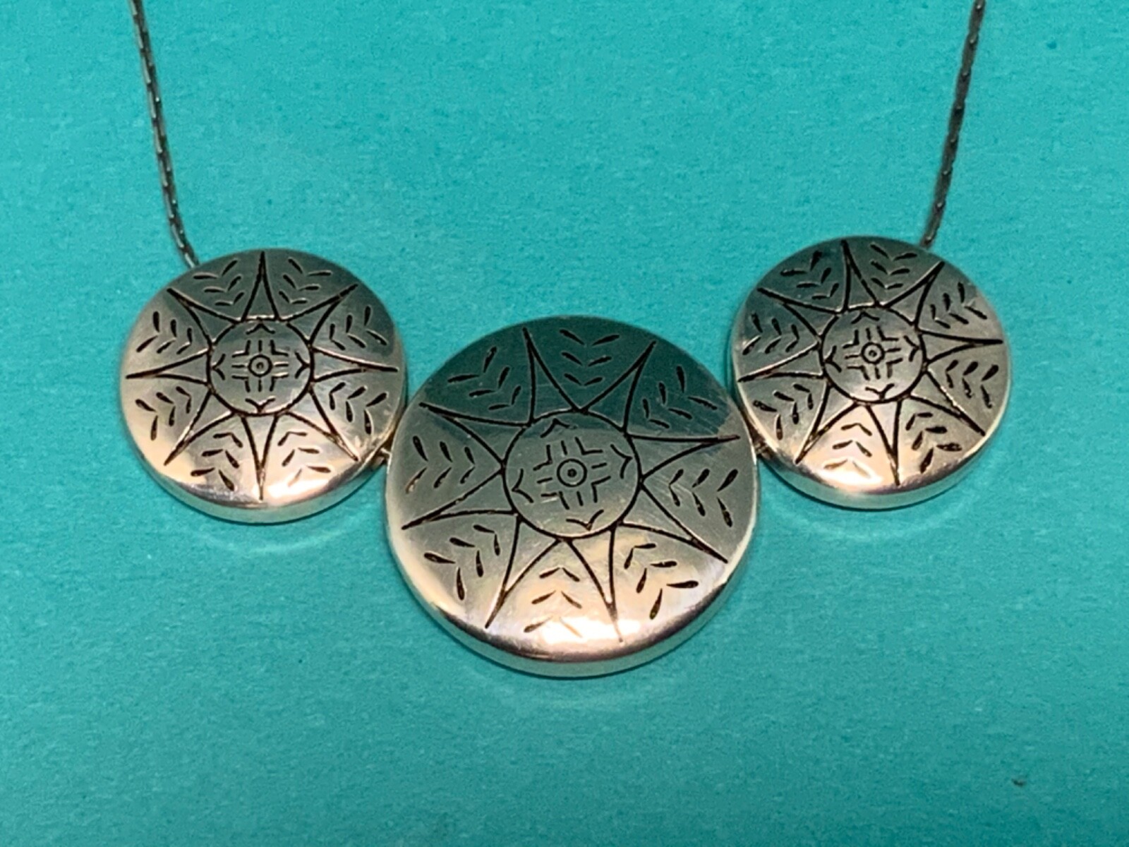 🌸 BRIGHTON Necklace Silver Round Triple Disc “Marrakesh” 16-18” (N26)NWT🌸