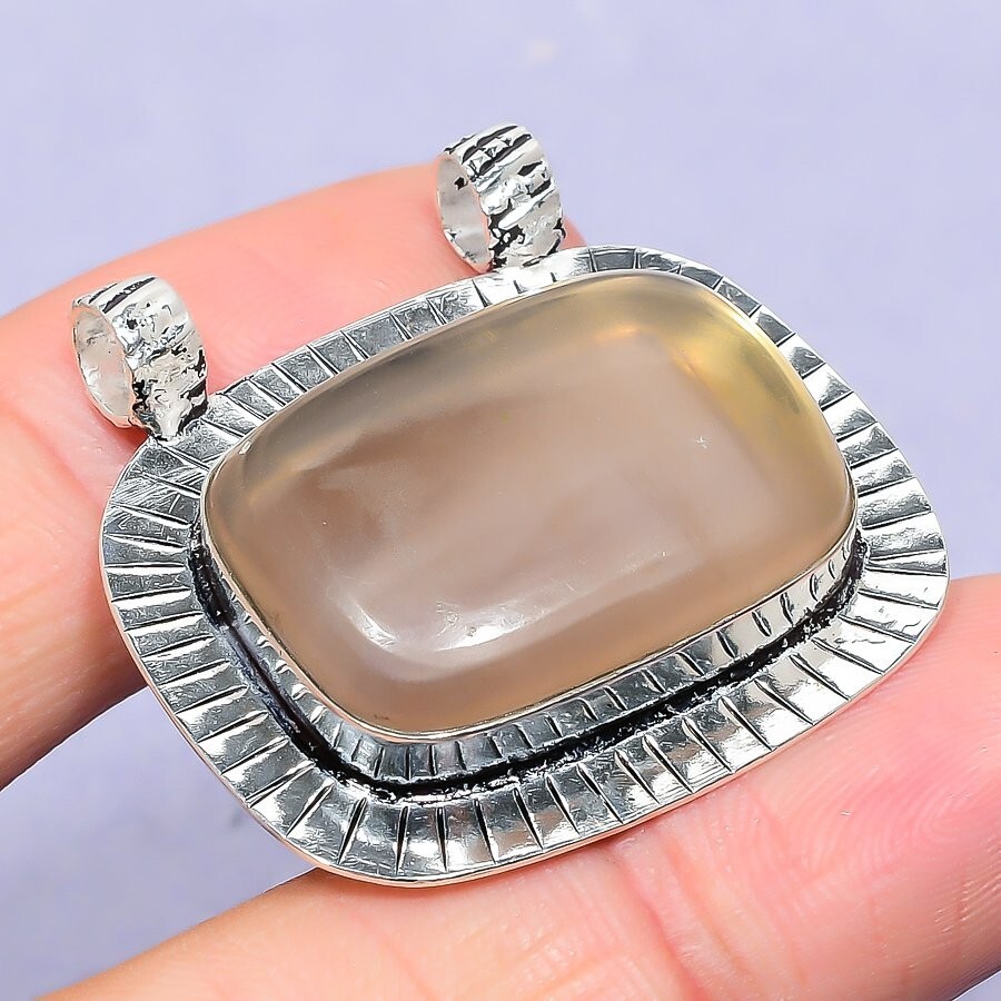 Women Day Gift Fluorite Natural Pendant Handcrafted Silver Unique Jewelry 1.42″