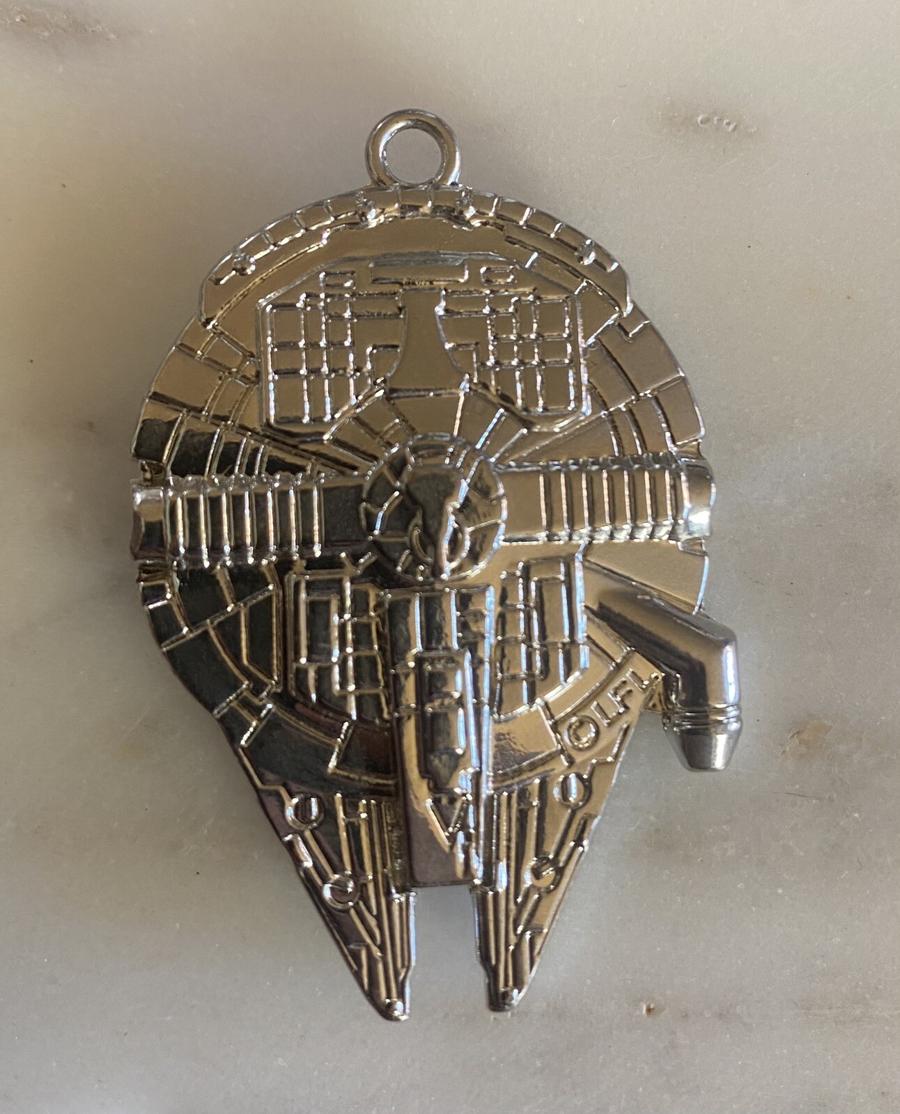 Adult Unisex Stainless Steel 2” Millenium Falcon Pendant Pre-Owned