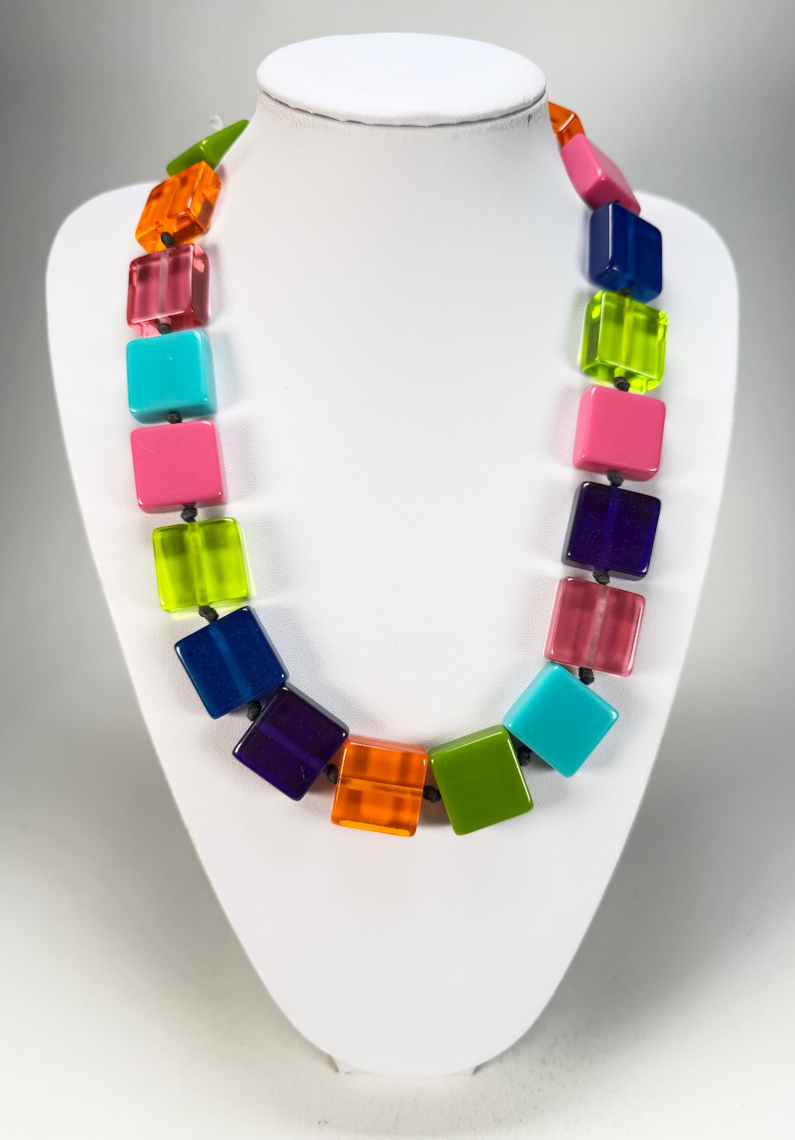 Jackie Brazil “Gala” Transparent Paris Mix Half Rectangles 65cm Necklace ( N0789