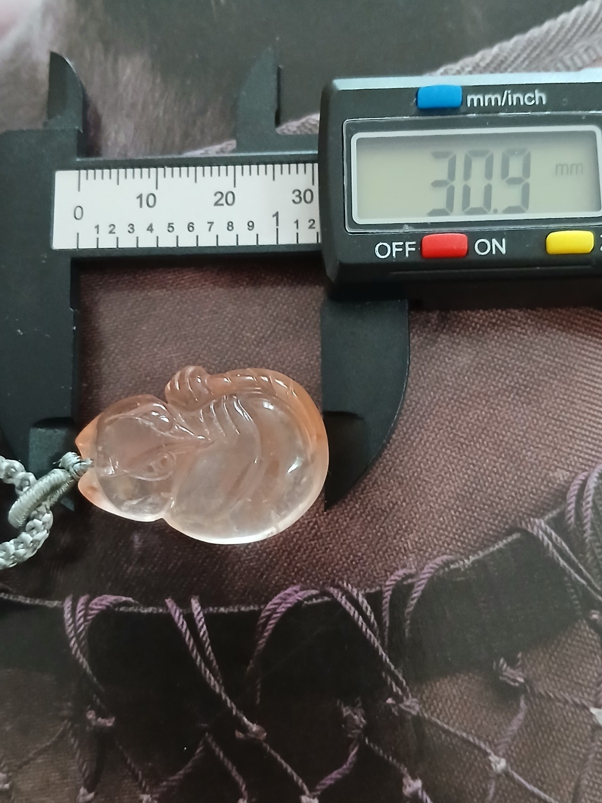 Rabbit Hair Quartz Fox Pendant