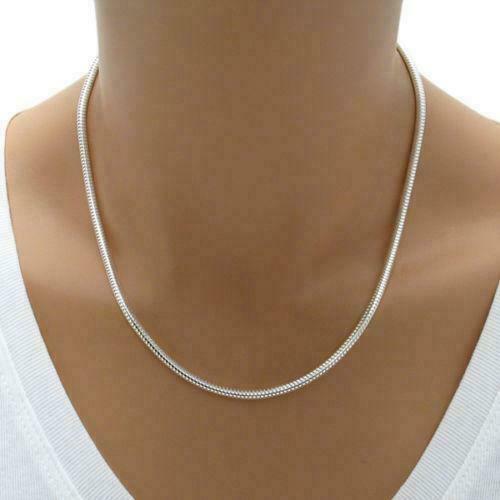 16″ – 30″ Mens Womens 925 Sterling Silver 2mm Wide Snake Chain Necklace #N229