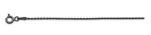 Black Rhodium Plated 025-1.2MM Rope Chain .925 Solid Sterling Silver18″
