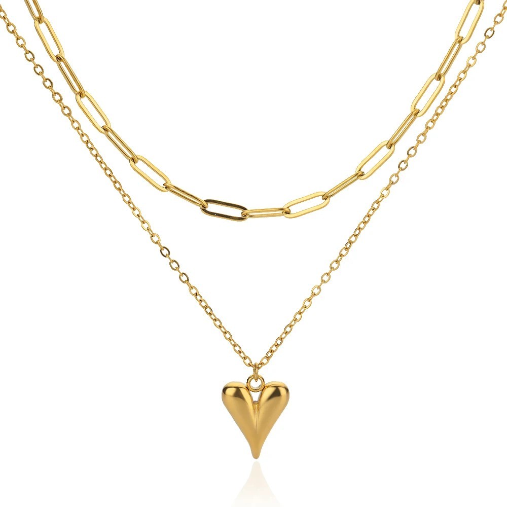 316L Stainless Steel Zircon Heart Cross Necklace for Women – Vintage Aesthetic