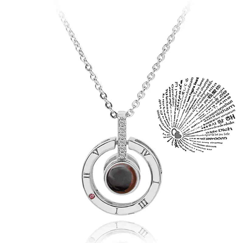 Projection Necklace 100 Languages ​​I Love You Pendant Jewelry Holiday Gift New