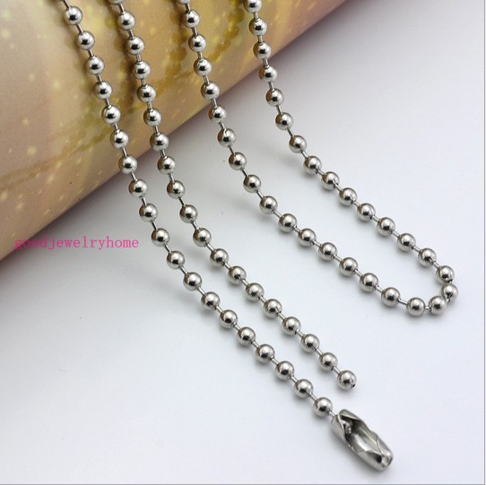 1.5mm-10mm New Stainless Steel Silver Men/Womens Necklace Bead Ball Chain 16-40″