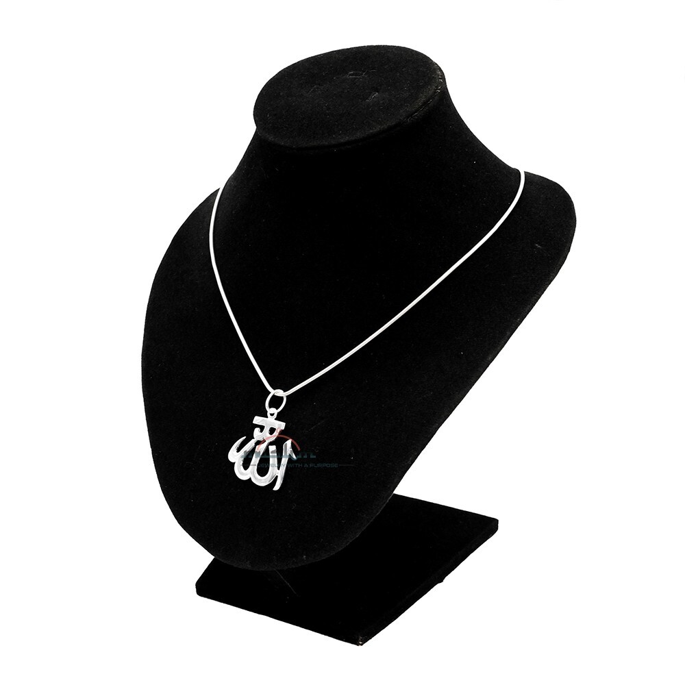 Sterling Silver Elegant Medium Size Cut-out Style Allah Handmade Pendant