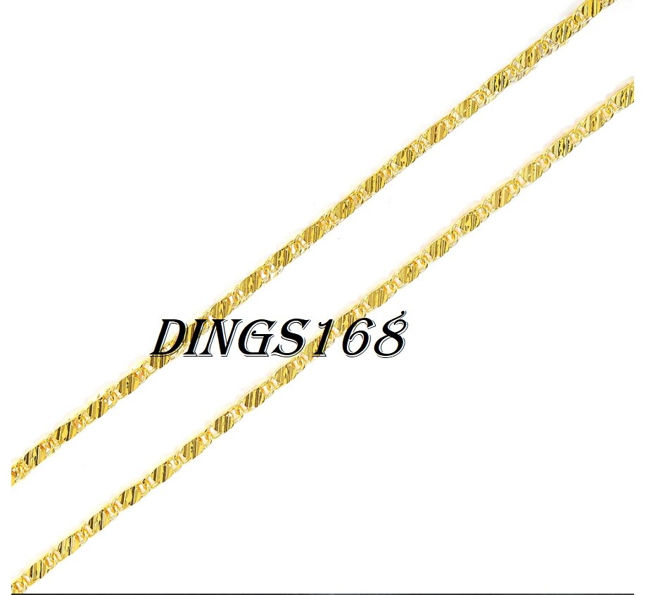 Designer Inspired REAL 18K Gold Filled TarnishFree 2.2mm 16″ Flat Necklace Chain