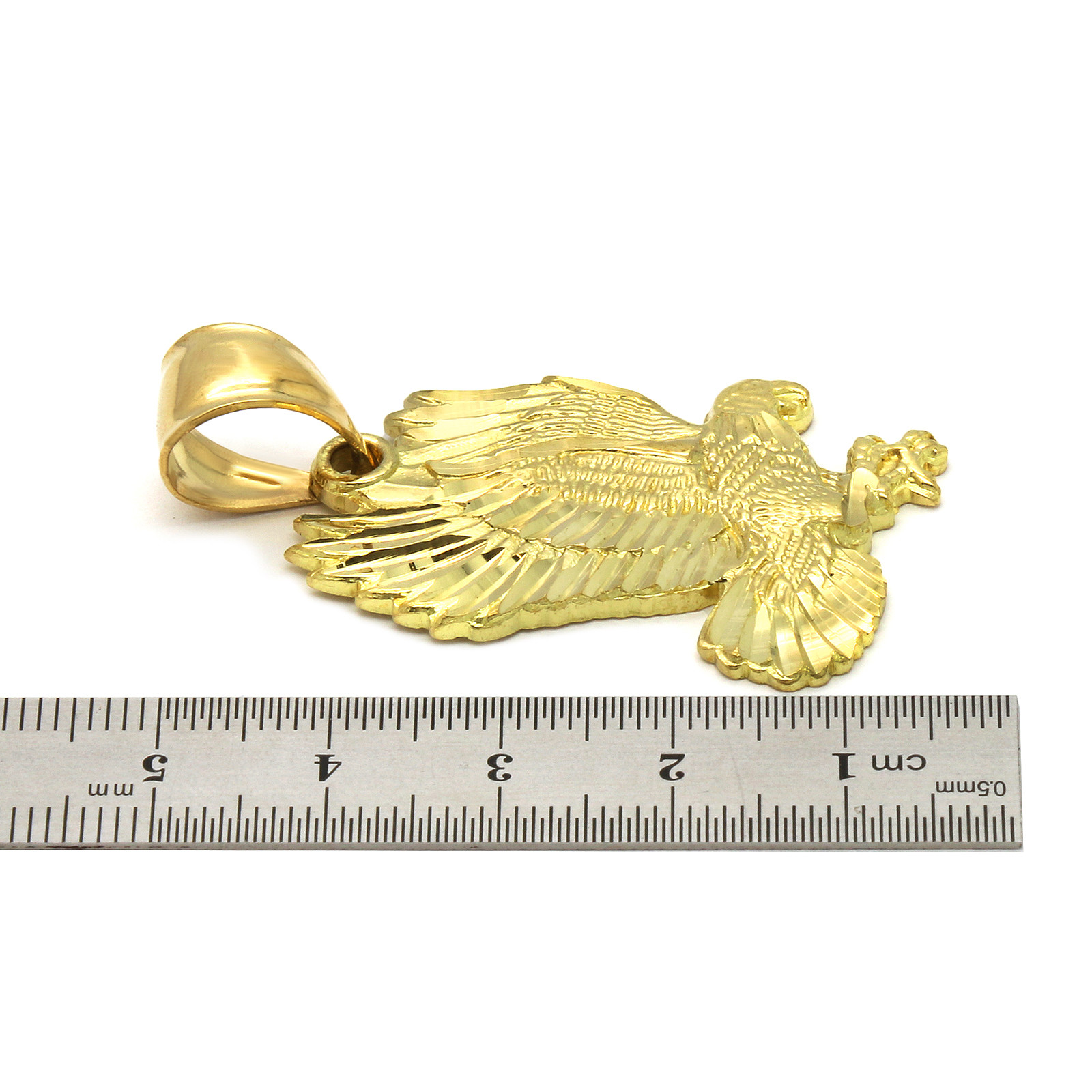 Men’s 18k Gold Plated Eagle Pendant 6mm Cuban Chain Necklace 24″