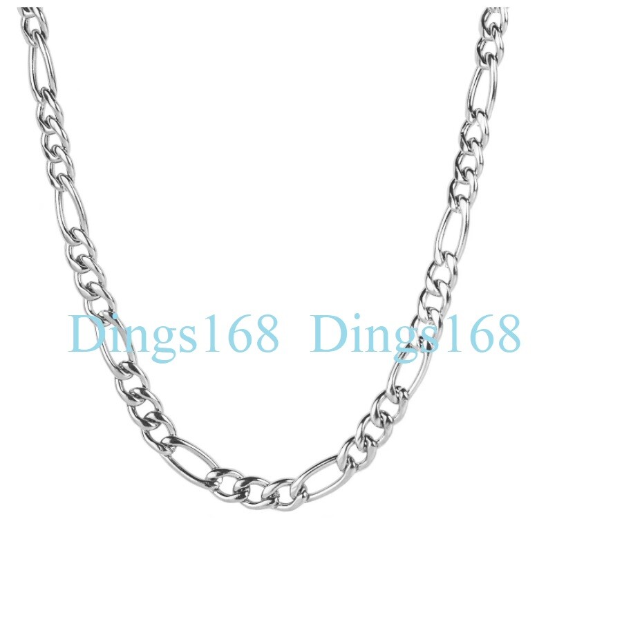 Genuine 925 Sterling Silver 16″/18/20/22/24/26/28/30″ Figaro Chain Necklace A139