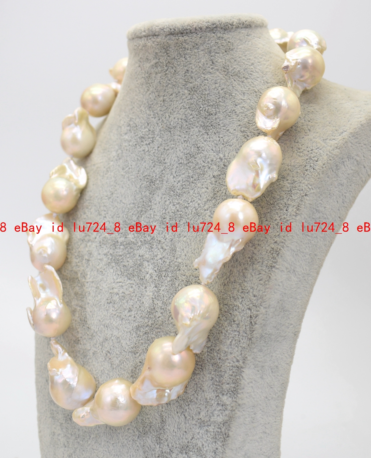 New Huge Natural 15x20mm Genuine Pink Keshi Baroque Pearl Jewelry Necklace