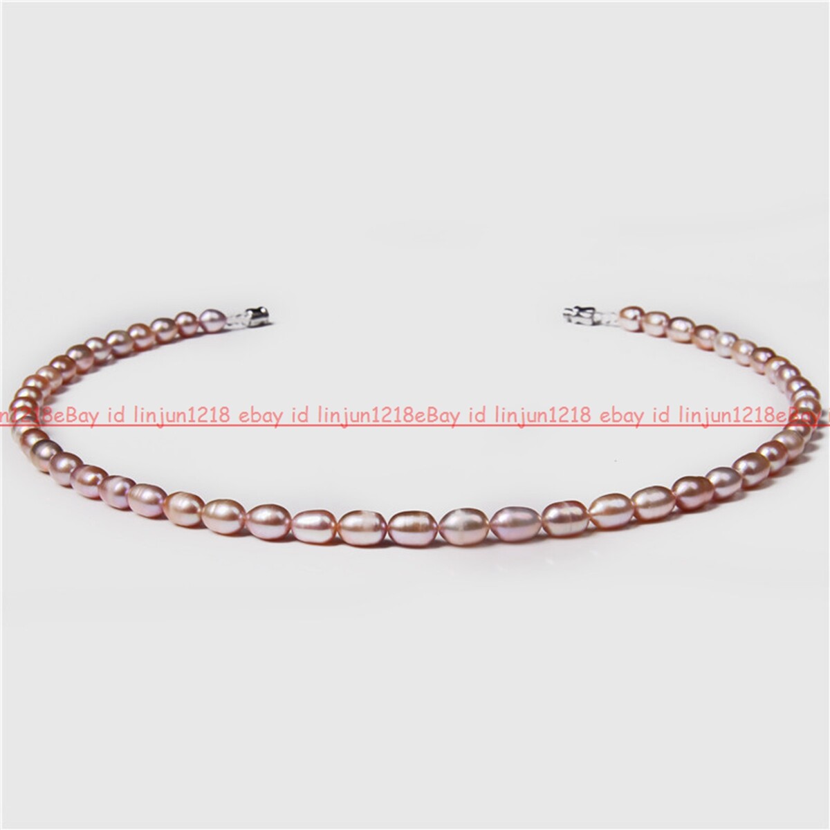 Natural 6-7mm White Pink Purple Freshwater Cultured Pearl Necklace 18in