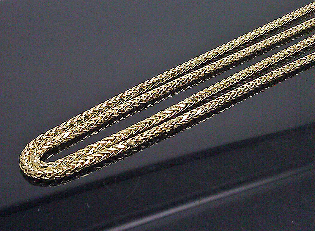 Real 10k Yellow Gold palm chain necklace 3mm 26″ Men Women Authentic Gift