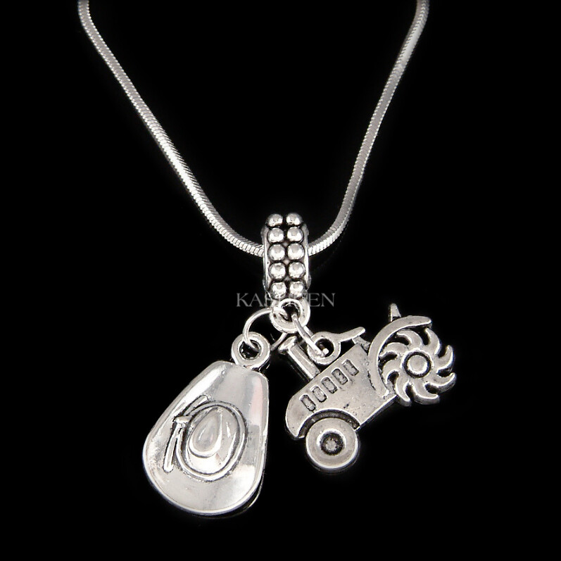 Cowboy Hat Wild West Farming Tractor Western Southern Country Texas Necklace New