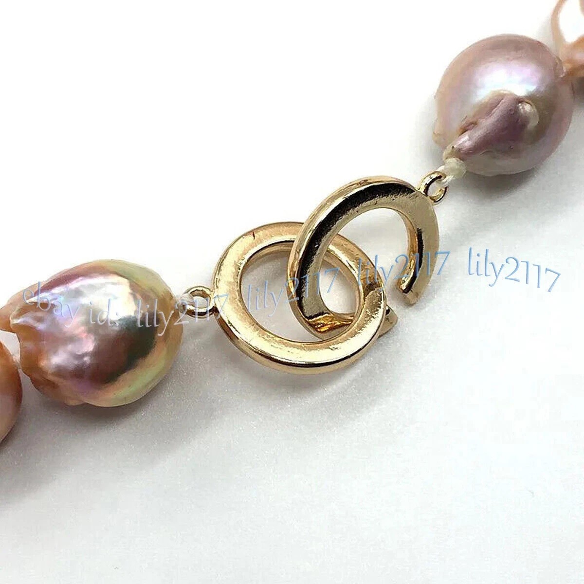 Huge 15-25mm Natural White Pink Purple South Sea Keshi Baroque Pearl Necklace