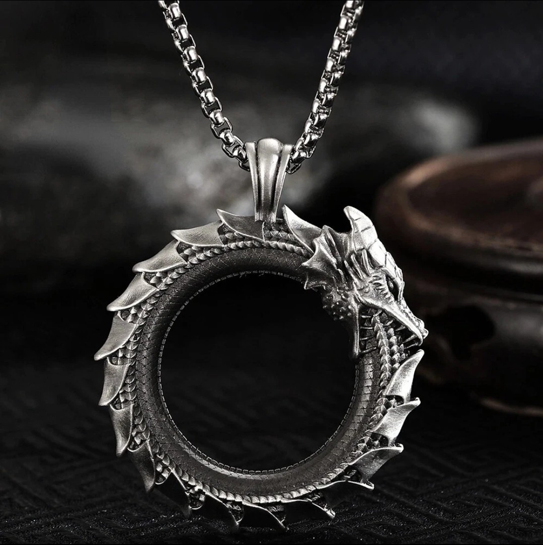 Men’s Dragon Pendant Chain Necklace Punk Fashion Jewelry 103
